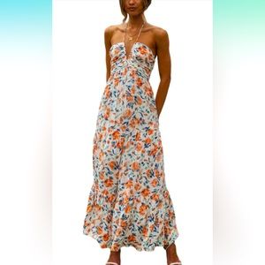 Amazon Floral Halter Maxi dress- size medium